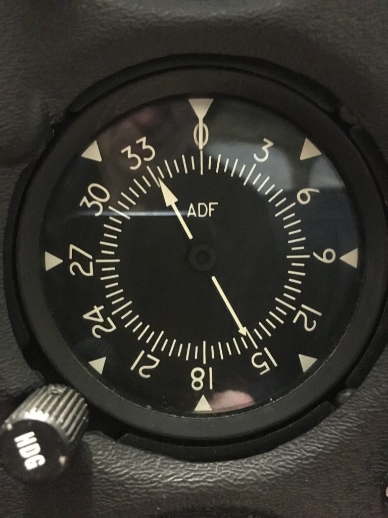 ADF instrument in a cessna 172