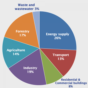 Global GHG Emissions By Source (2004). Image from US EPA website.