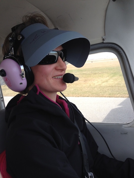 Under the hood. Just completed a simulated ILS approach for runway 35.